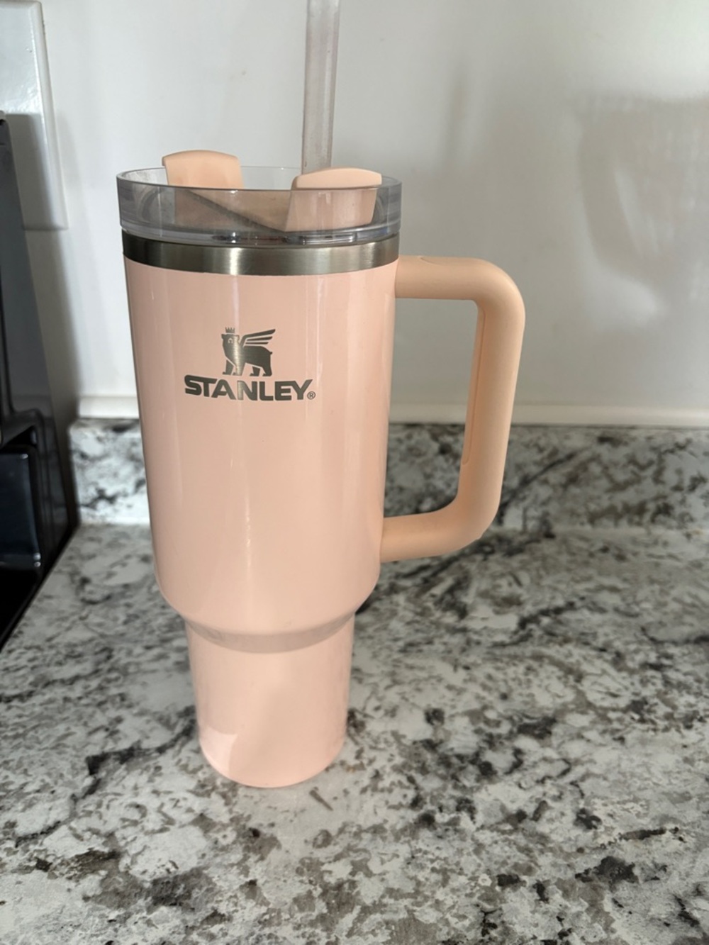Stanley Peach Pink Insulated Travel Mug with Handle